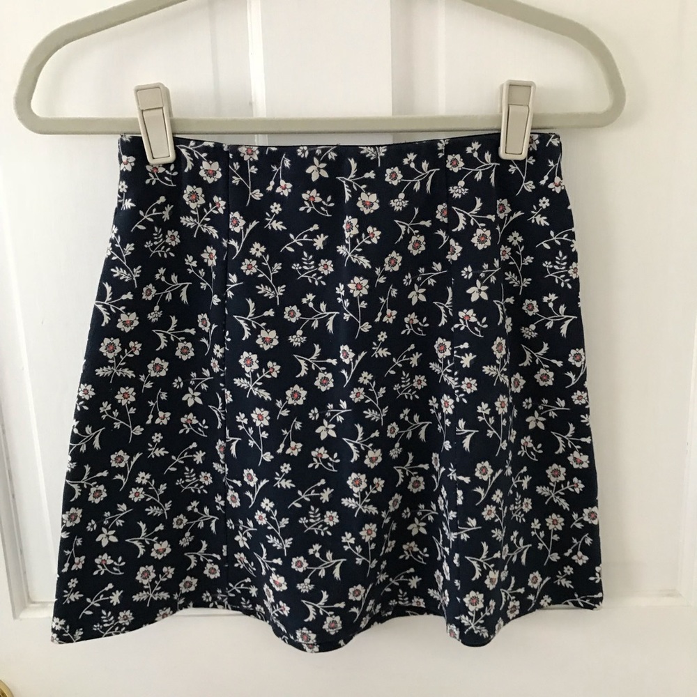 hollister floral high-waist skirt